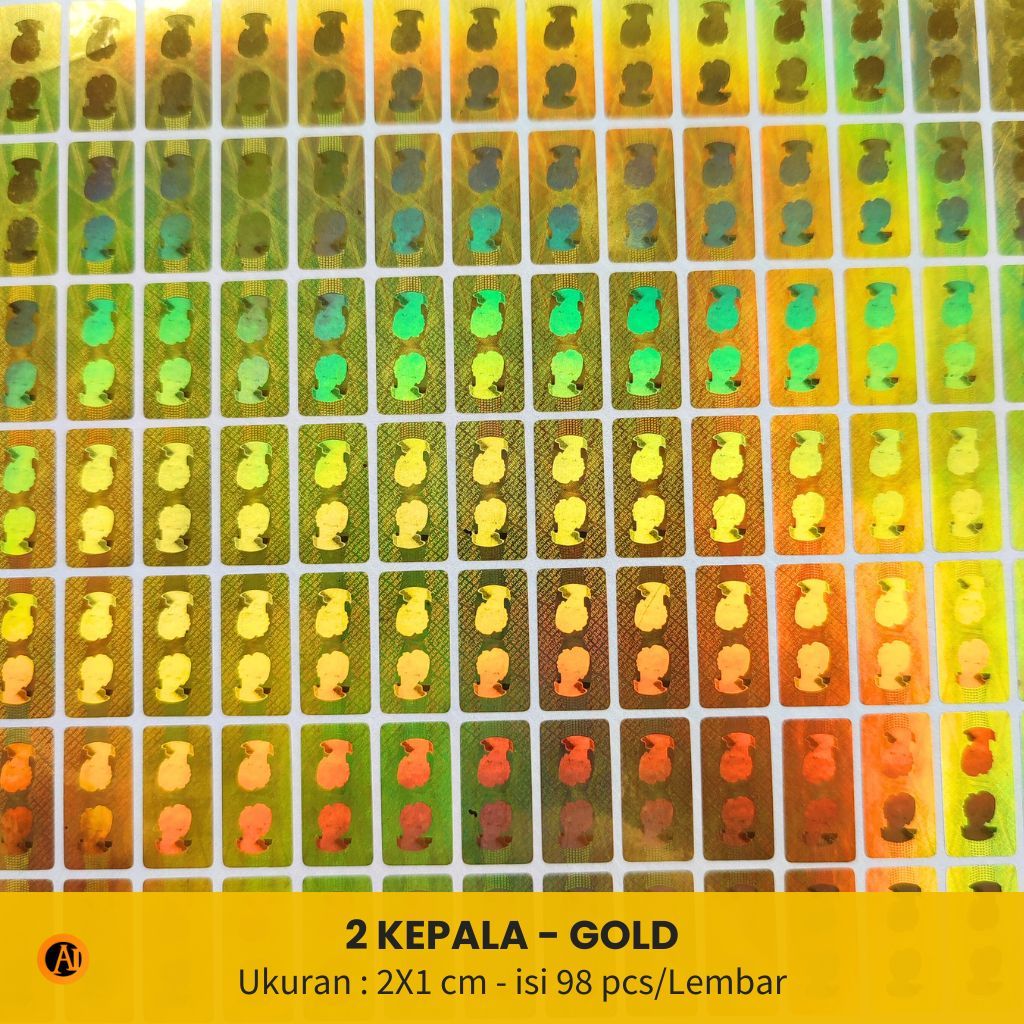 

Stiker Hologram 2 Kepala ukuran 2x1 cm - Gold