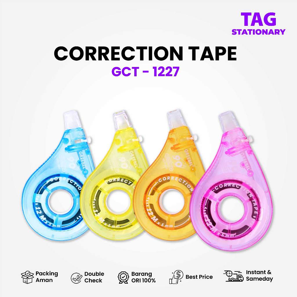

GREEBEL Correction Tape Tip Ex Kertas GCT - 1227 / Correction Tape Timur Agung Grosir