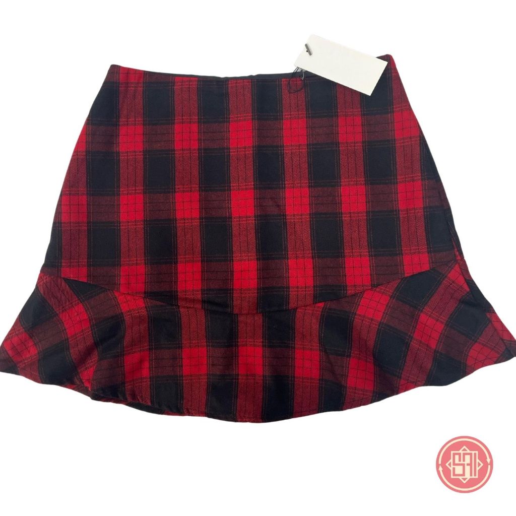 Mini Skirt Kotak/ Rok Mini Kotak/ Rok Pendek Atas Lutut/ Plaid Skirt/ Rok Plaid Merah Pendek