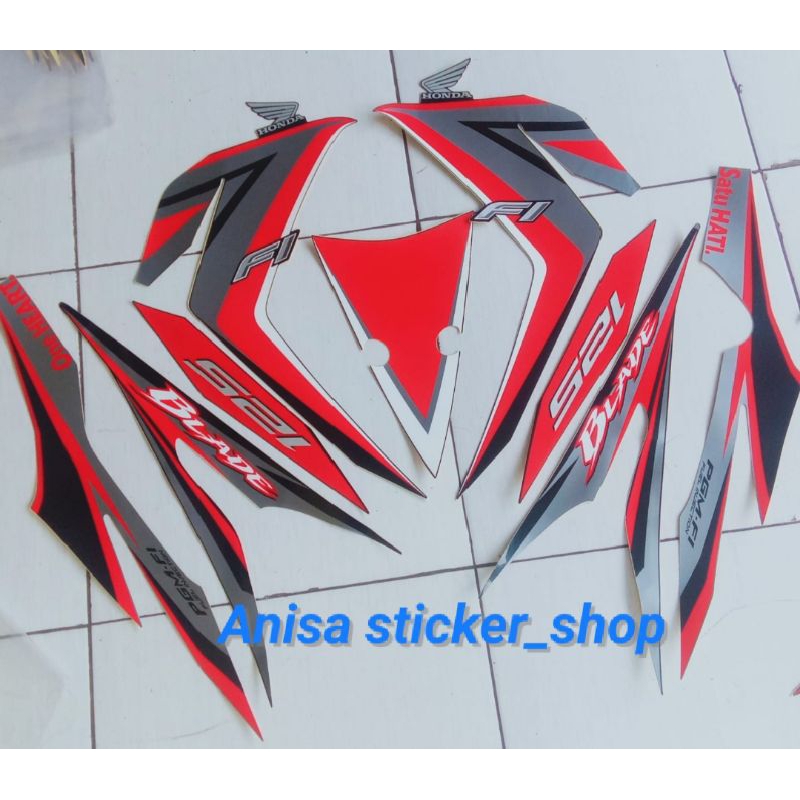 STRIPING STIKER HONDA BLADE FI 125 2014 HITAM ORIGINAL