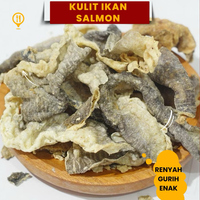 

Kerupuk Kulit Ikan Salmon Gurih Renyah Enak Camilan Jajan Lebaran