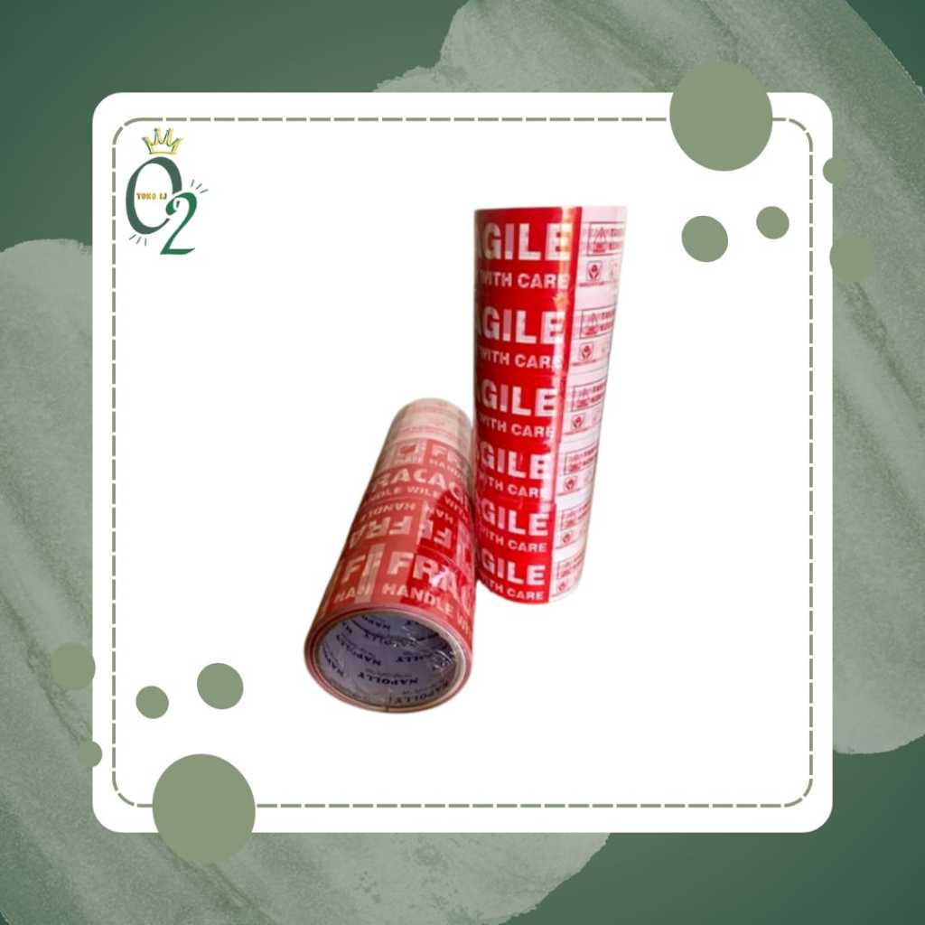 

LAKBAN FRAGILE PER SLOP/ISOLASI (JANGAN DIBANTING)/ISOLASI (MUDAH DIBANTING)/45MMX25M FULL/35M FULL