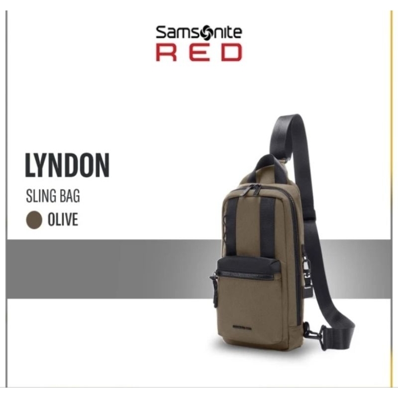 Samsonite Lyndon Sling Bag Selempang Olive