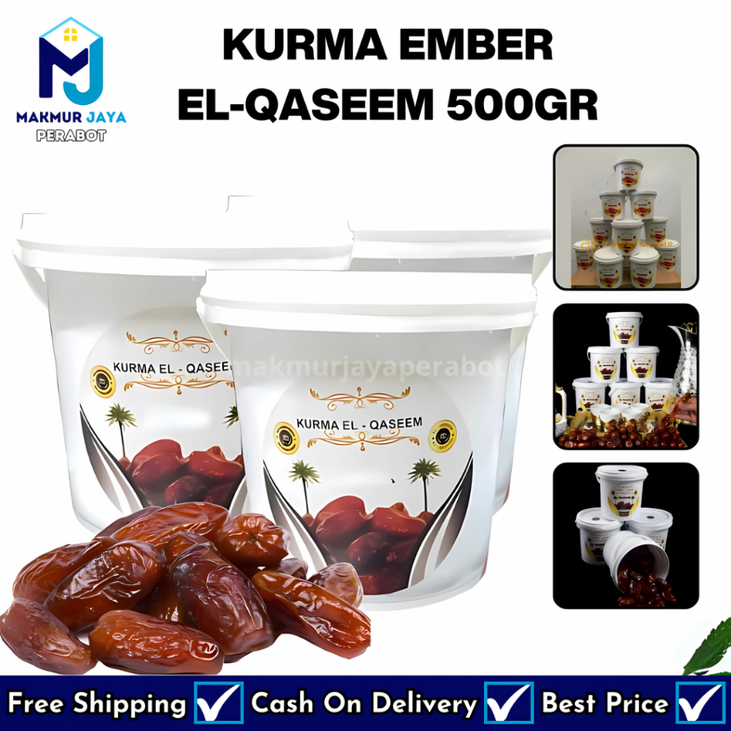 

[MJP] Kurma El Qaseem Kemasan Ember 500 Gram mirip Al Qaseem Al Qasiim Halal Original Manis MURAH