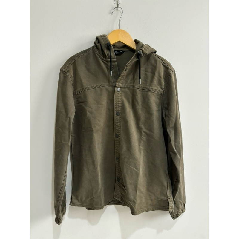 BERSHKA PRIA JACKET KANCING HOODIE