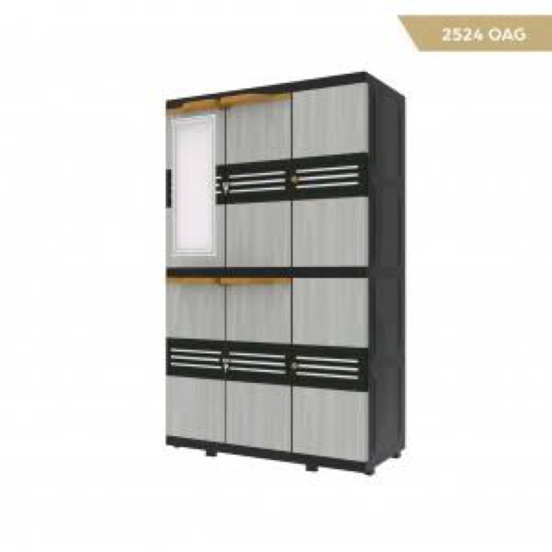 Naiba 2424 / 2404 (HANGER) - LEMARI PLASTIK 3 PINTU GANTUNGAN + KACA NAIBA FIT JUMBO / LEMARI PAKAIA