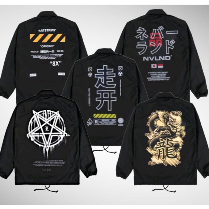 Menarik JAKET PRIA NAGA HITAM  JAKET PRIA MURAH JAKET PARASUT PRIA KEREN MURAH  JAKET ANTI AIR