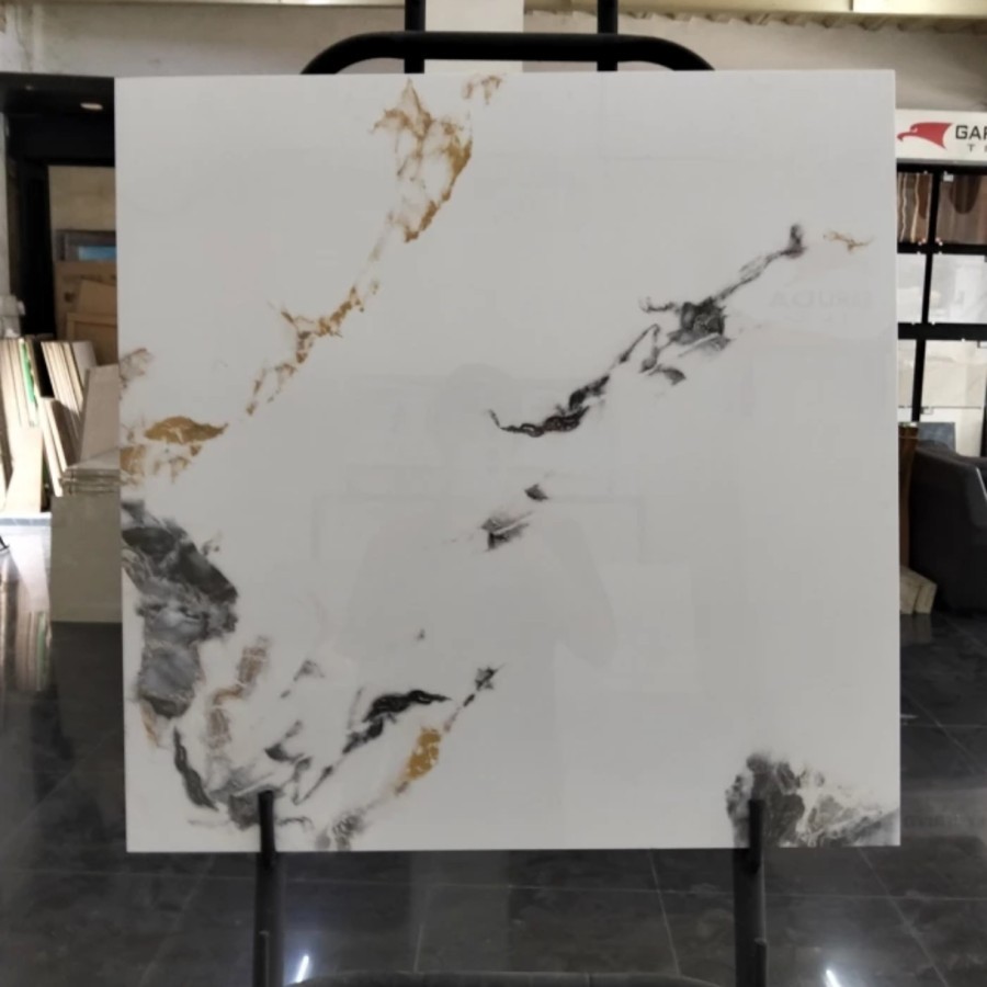 Granit lantai motif random ukuran 60x60 pavia prato bianco wt gloss