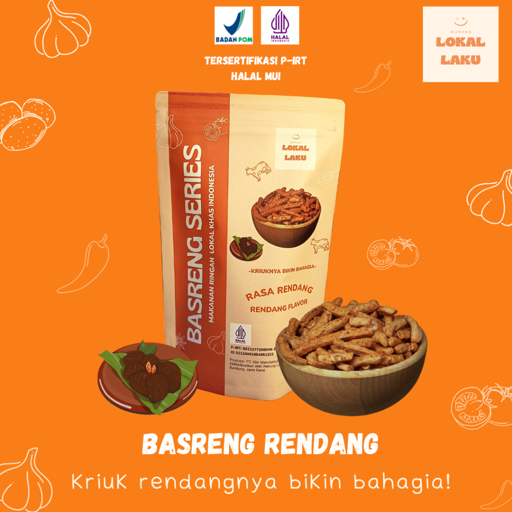 

[PREMIUM ANTI KERAS] Bakso Goreng (Basreng) Rasa Rendang Premium Gurih Renyah Makanan Ringan