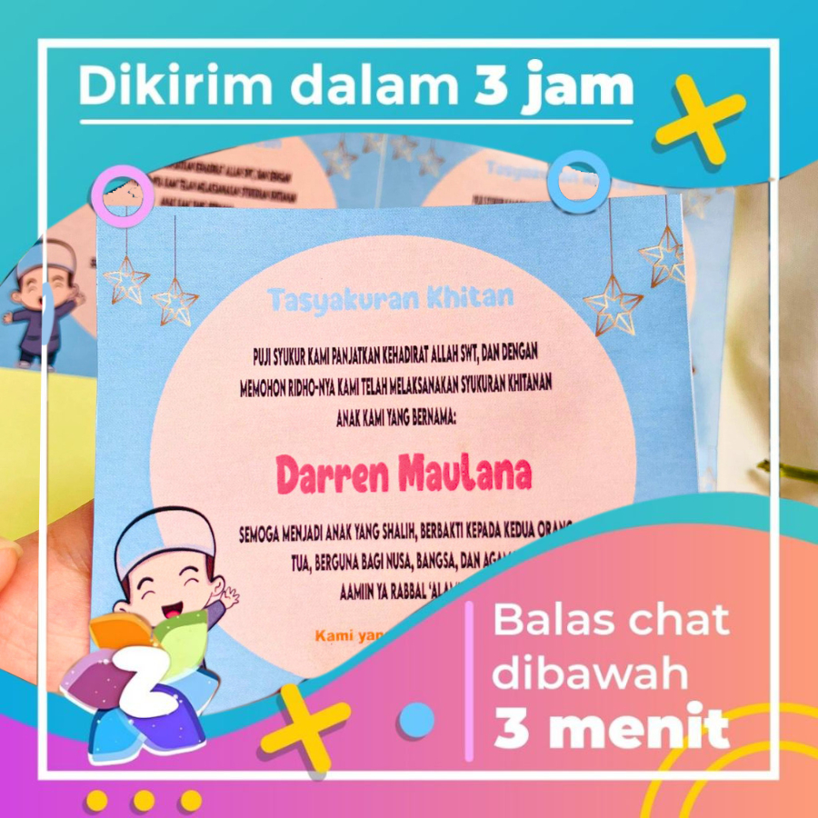 

2-6 Stiker Tasyakuran Walimatul Khitan anak Ukuran Besar Murah Tempel Box Nasi Tinggal Tempel