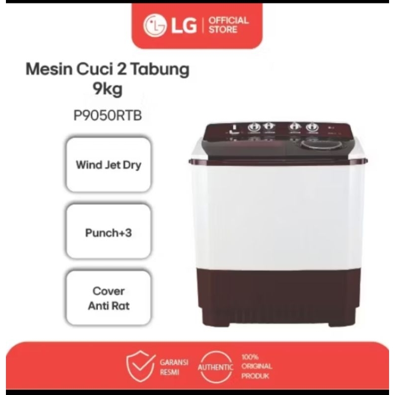 MESIN CUCI LG 9 KG P9050R/RTB