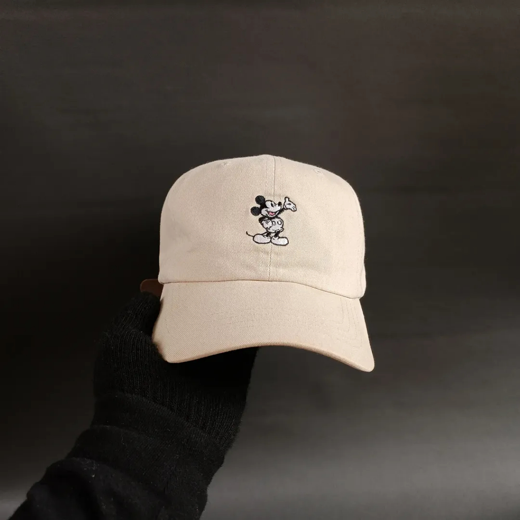 Topi Simple Cap Unisex Pria Wanita DISNEY - MICKEY MOUSE Cream