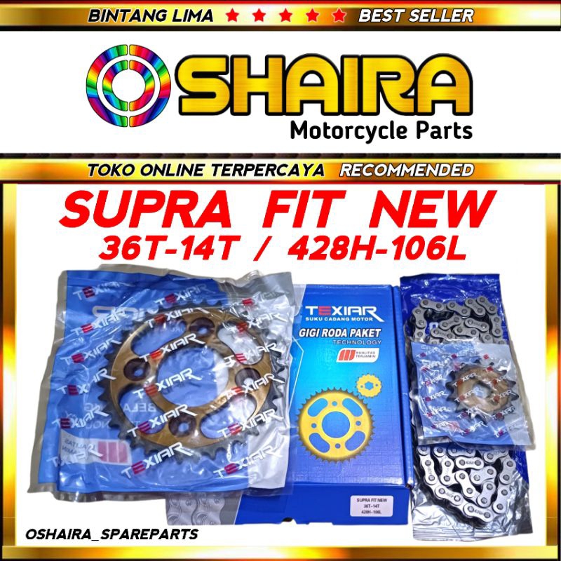 GEAR SET SUPRA FIT NEW / GEAR PAKET SUPRA FIT NEW 14T-36T/428-106L SUPERIOR QUALITY