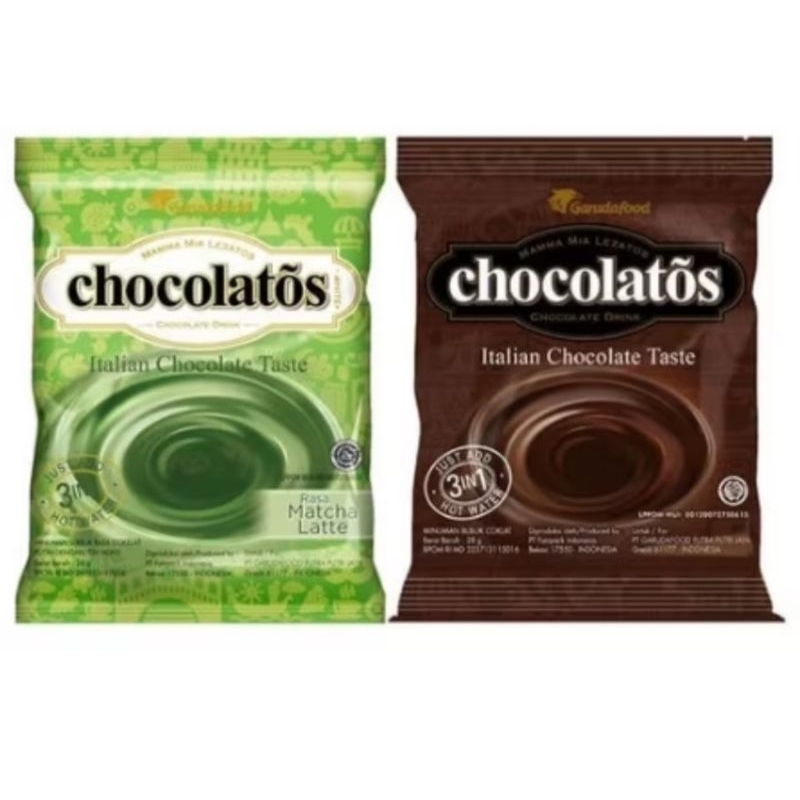 

Chocolatos Drink Rasa Matcha Latte & Chocolate ( 1renceng isi 10pcs)