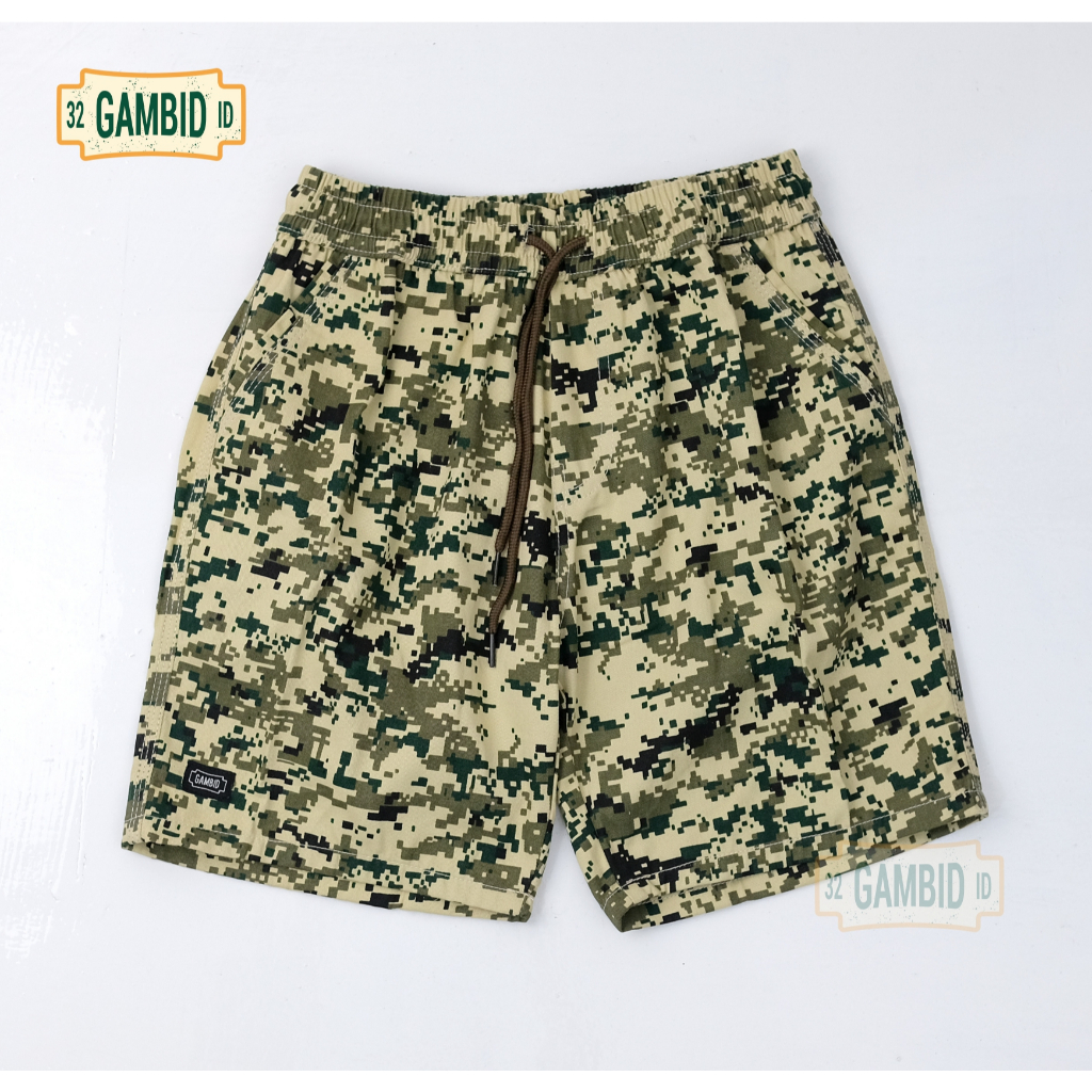 BOARDSHORT/ BOARDSHORT CAMO/ ARMY/ CELANA BOARDSHORT/ Celana Pendek Loreng Army Unisex/ Curt Marine