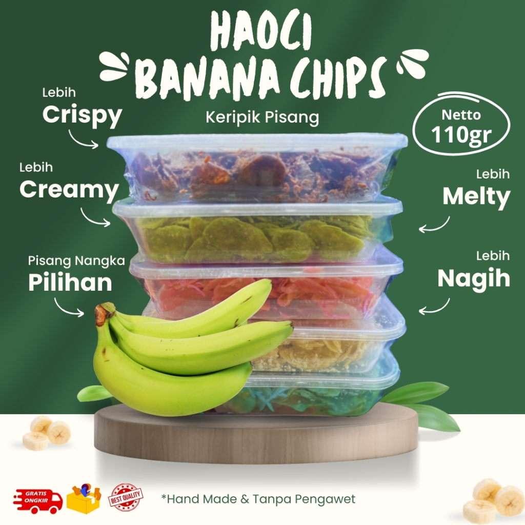 

Haoci Banana Chips 110gr - Keripik Pisang Cokelat Lumer [Premium]