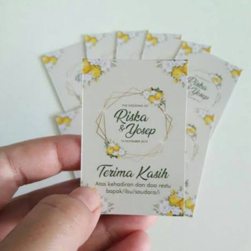 Kartu Ucapan 100 pcs | Kartu Custom Terimakasih | kartu Kosong | Souvenir Pernikahan