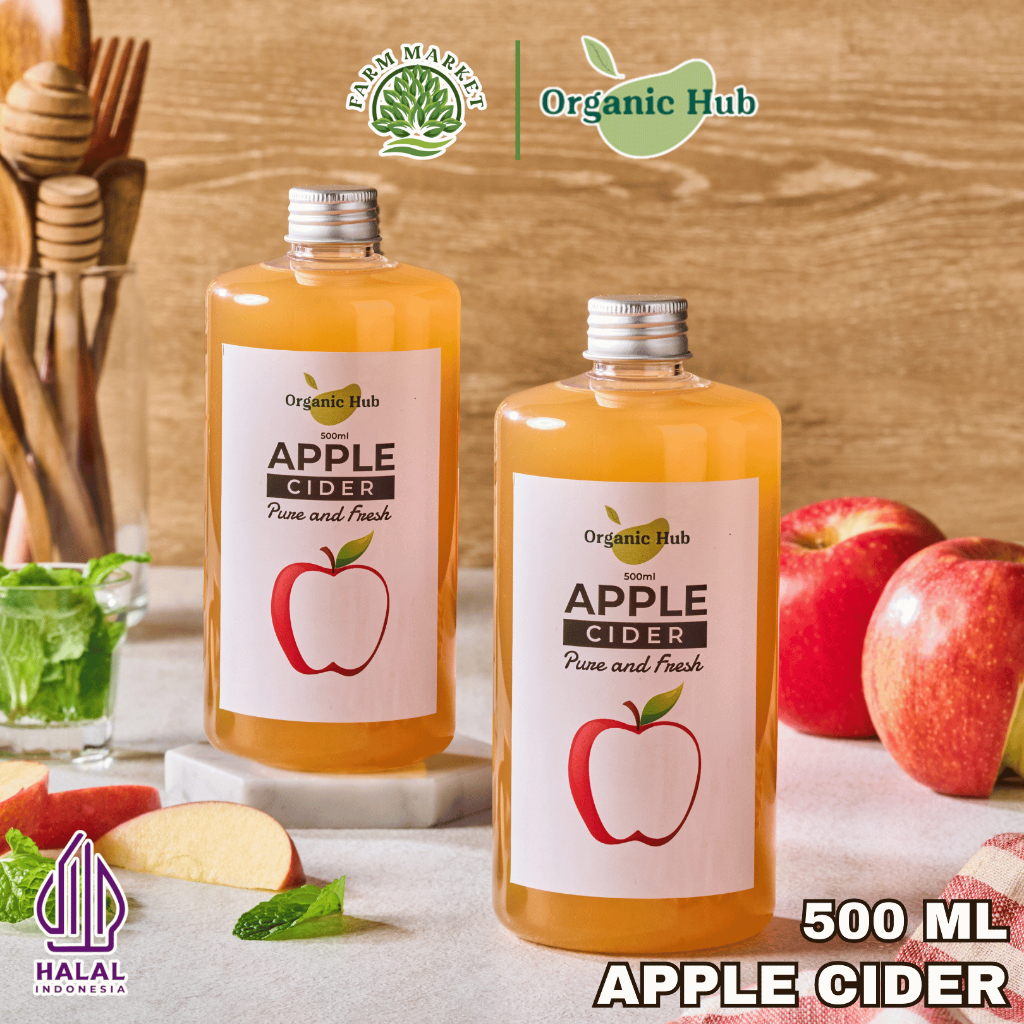 

Organic Hub Paket Lebih Banyak 1 Liter Cuka Apel Dapat 2 Cuka Apel With Mother Original 500ml Asli