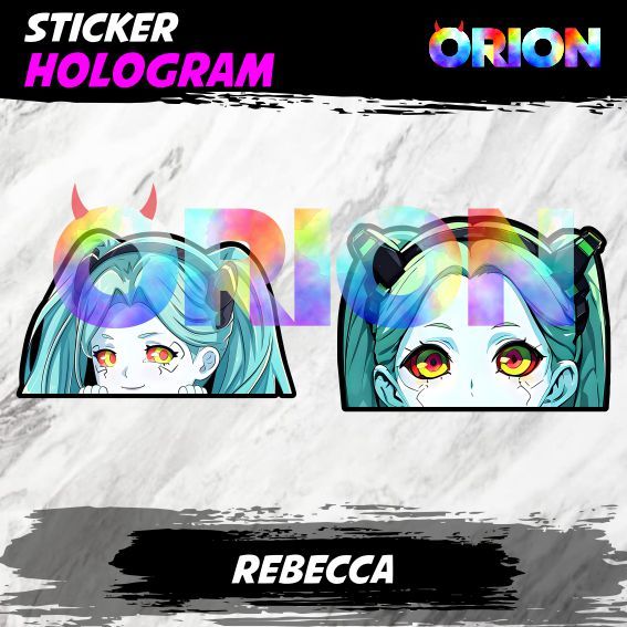 Sticker Hologram Rebecca Cyberpunk Edgerunner Anime VAR12 tahan air lucu keren untuk motor helm