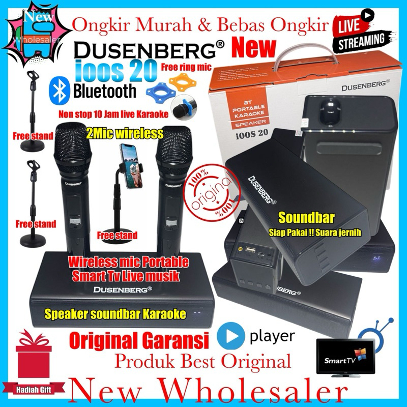 Canggih Speaker Pengajian Ceramah Karaoke Portable Soundbar Dusenberg ioos 20 High Quality Microphon