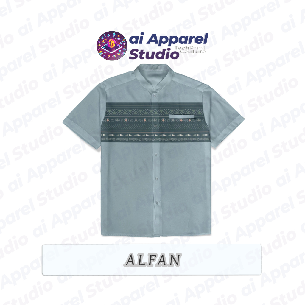 Kemeja Koko Lengan Pendek Premium -  ALFAN