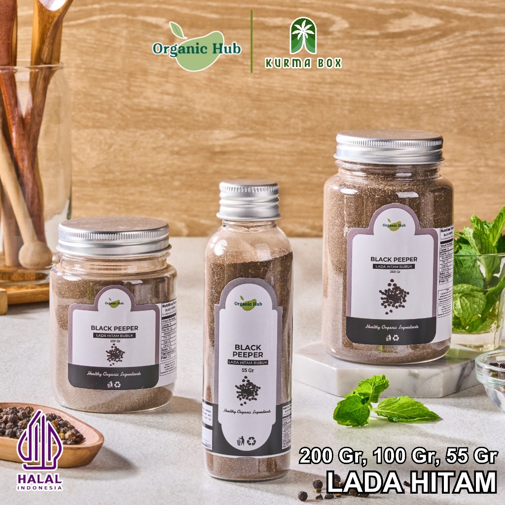

Organic Hub Lada Hitam Bubuk Merica Bubuk Black Pepper Powder Ladaku Merica Lada Bumbu Dapur Premium