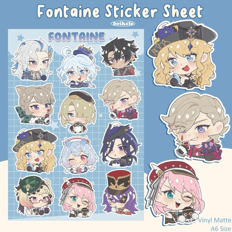 

beikcle - Fontaine Sticker Sheet Genshin Impact