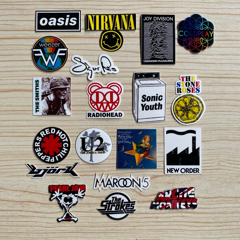 

Sticker band Weezer Nirvana Coldplay The Smashing Pumpkin