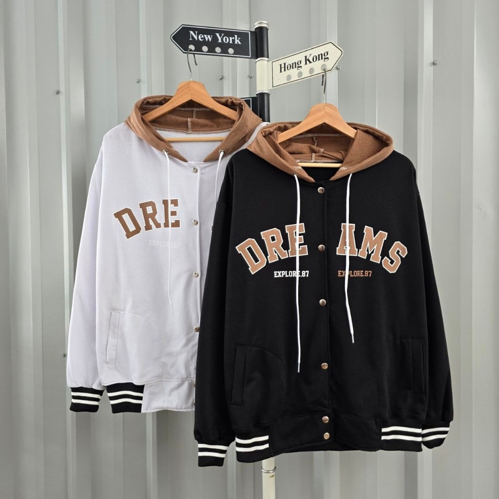 ( isi 2 pcs) Terbaru jaket hoodie DREAMS HOODIE / Jaket couple pasangan terbaru / sweater couple pas