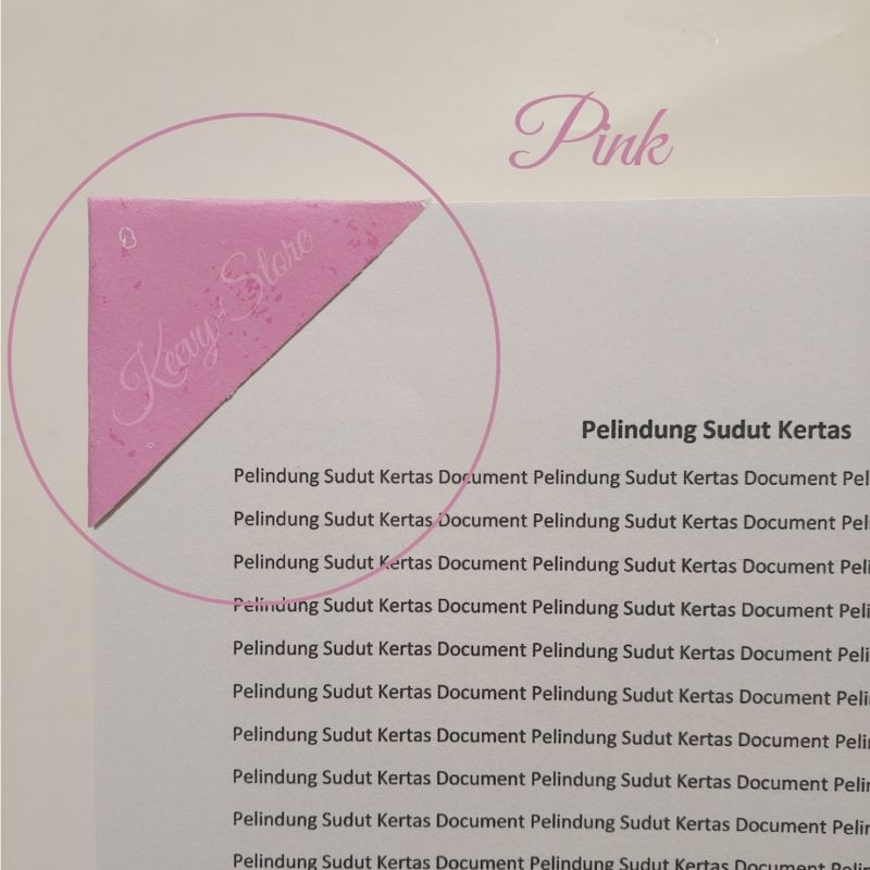

Pelindung Sudut Kertas Document / Legalitas Kertas Isi 100pcs - PINK MOTIF