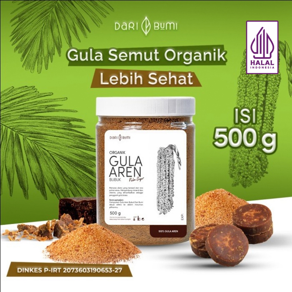 

Dari Bumi [ Jogja Yogyakarta ] Bubuk Gula Aren Organik 500 gr Premium Pure