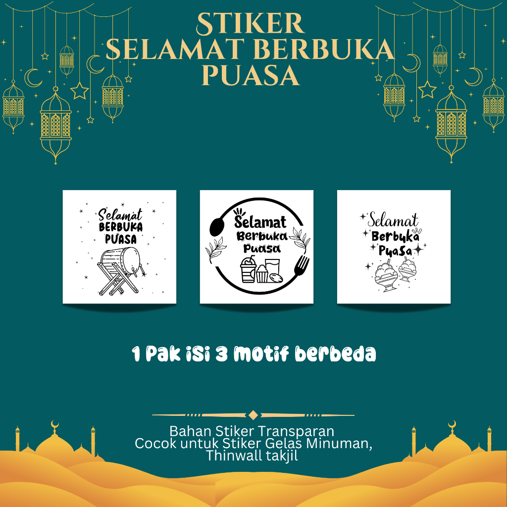 

STIKER TRANSPARAN BUKA PUASA/STIKER GELAS TAKJIL/STIKER TRANSPARAN UNTUK GELAS & THINWALL