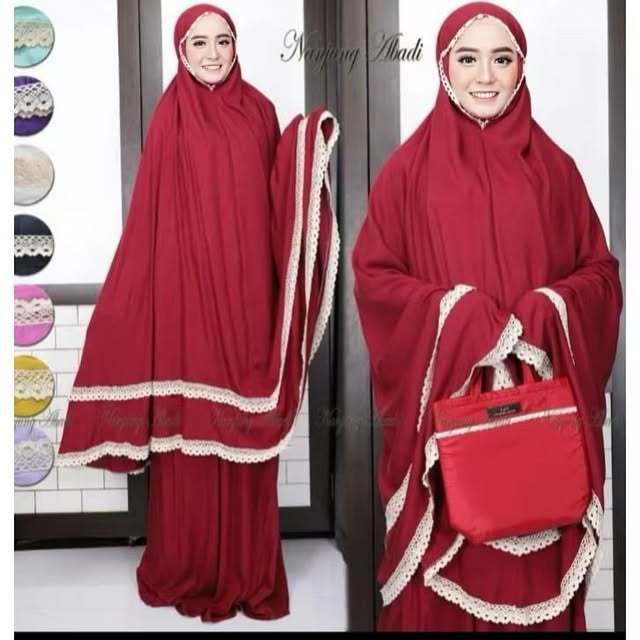 Terbaru Mukena Nanjung Abadi Renda Polos Mukenah Dewasa Muslim Rayon Premium