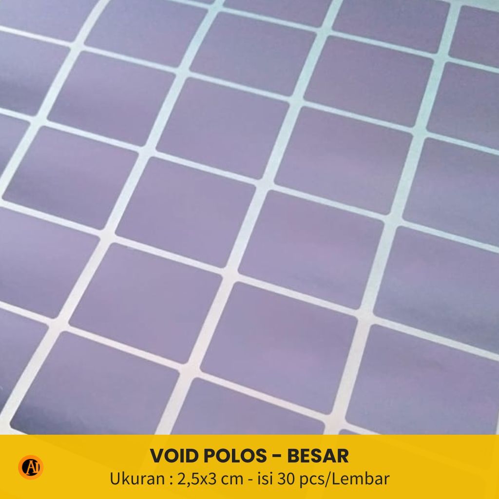 

Stiker Label VOID Polos Silver - Besar Kecil