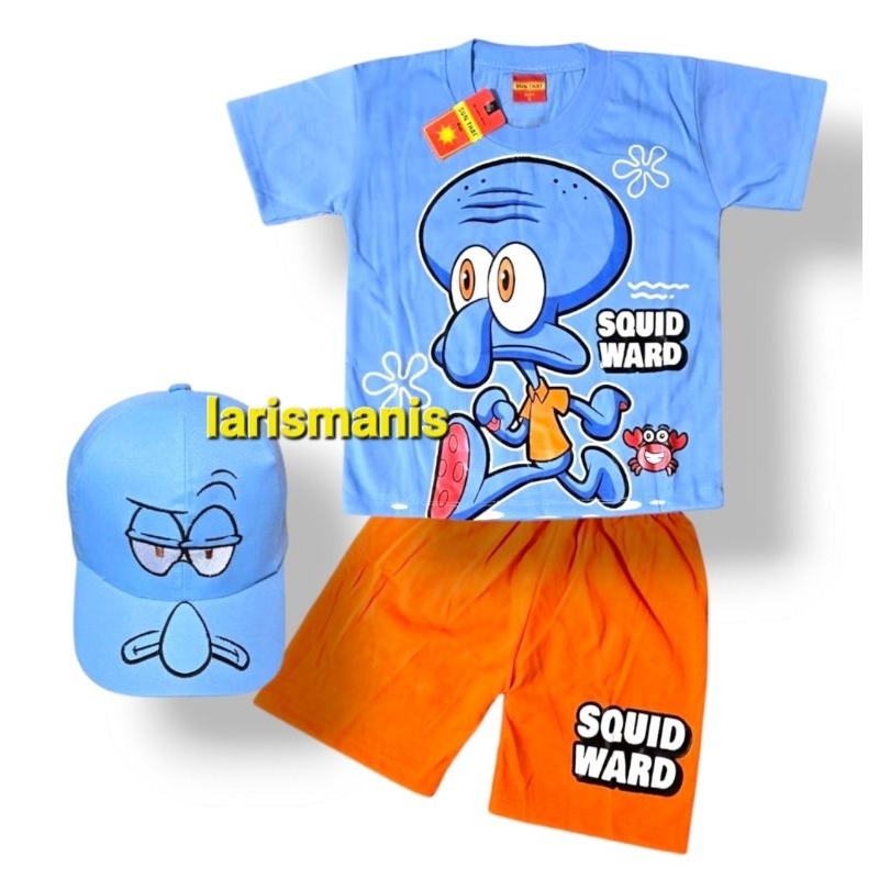 KAOS SETELAN ANAK SQUIDWARD SETELAN LAKI DAN PEREMPUAN  ANAK SQUIDWARD SETELAN SEHARI HARI SETELAN S