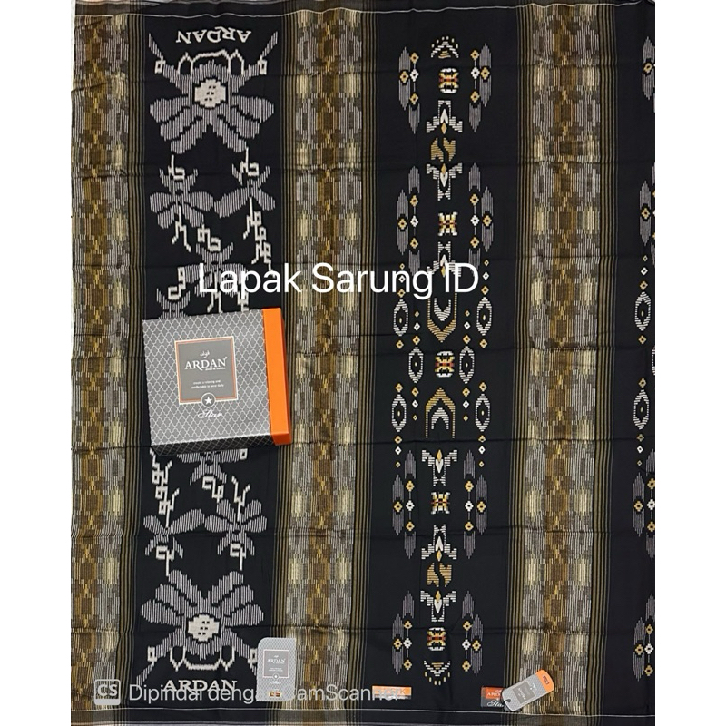 Sarung Ardan Star Gold Motif STK Songket Timbul Kembang Hitam