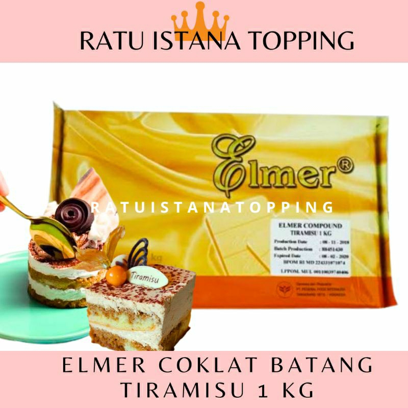 

ELMER COKLAT BATANG TIRAMISU 1 KG DCC TROPICAL COMPOUND COKELAT BLOK COKLAT KARAKTER COKLAT SERUT