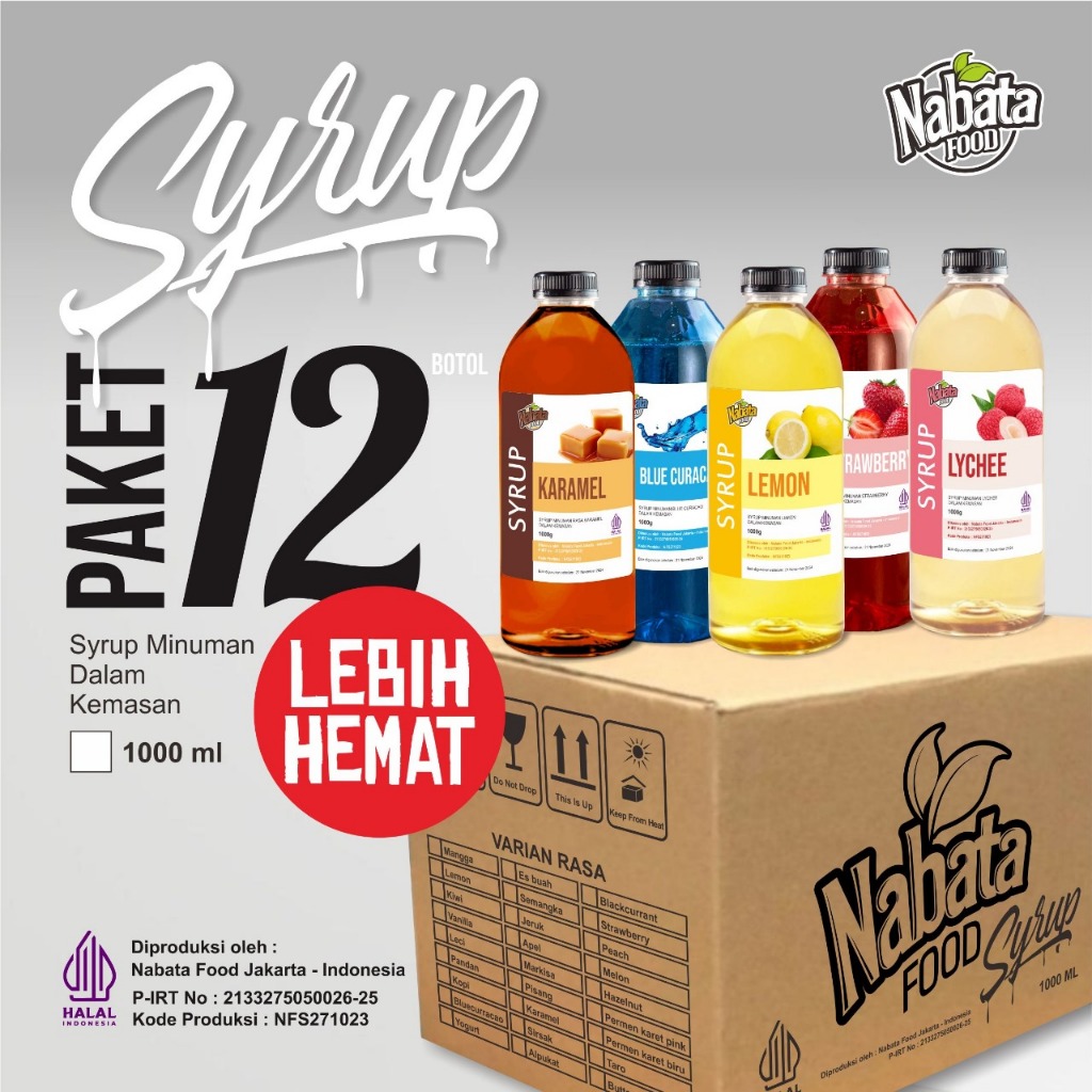 

Ay00! Nabata Drink Sirup Rasa Leci 1 Liter - Syrup Lychee 1000 Ml