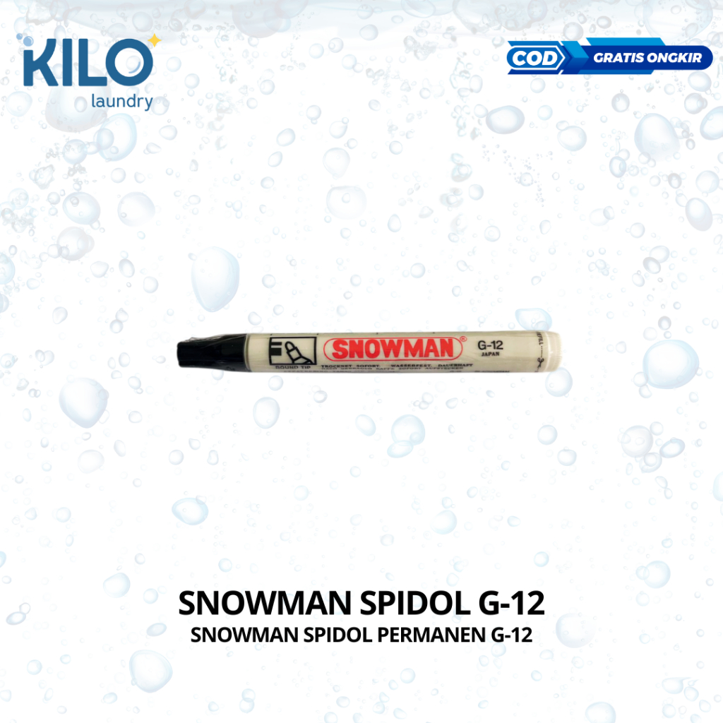 

Spidol Permanen Warna Hitam Spidol SNOWMAN Marker G-12 Round Tip