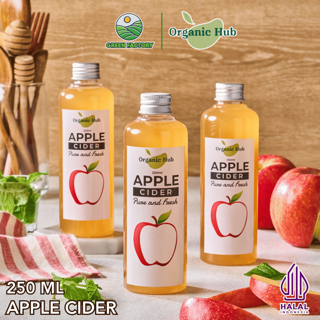 

Organic Hub Paket Hemat 3 in 1 Cuka Apel 250ml Apple Cider Vinegar With The Mother Premium Organik