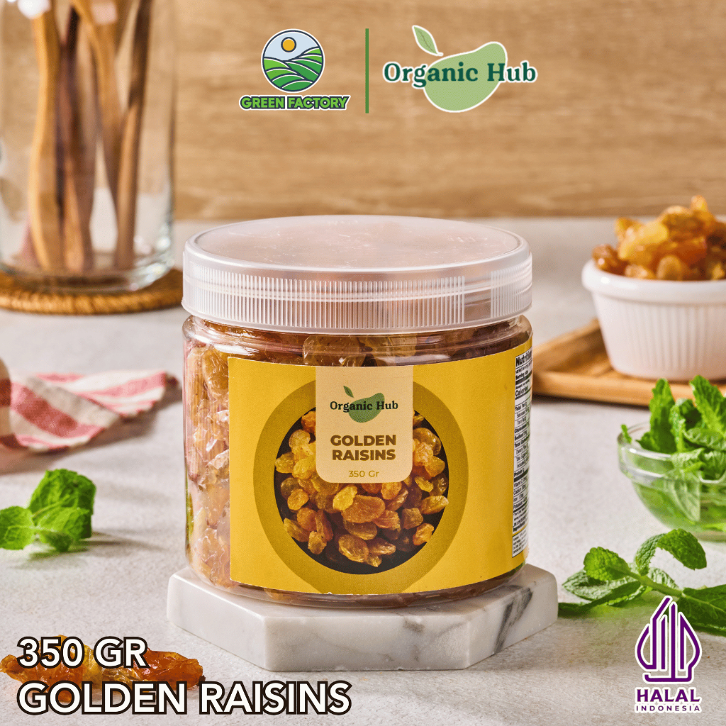 

Organic Hub Golden Raisins Arab Dried Kismis Premium Organik 100% Original Raisin Simin 350 gr