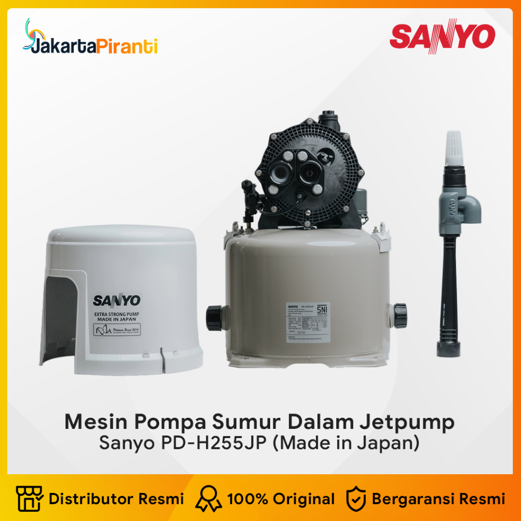 SANYO Mesin Pompa Air Jetpump Otomatis Made in Japan - PD-H255JP | Mesin Pompa Air Sumur Dalam Jetpu