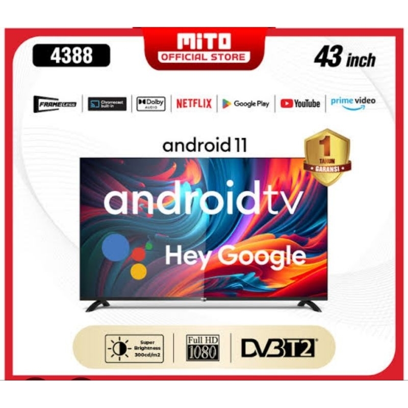 ANDROID TV MITO 43INCH 4388 BERGARANSI RESMI MITO
