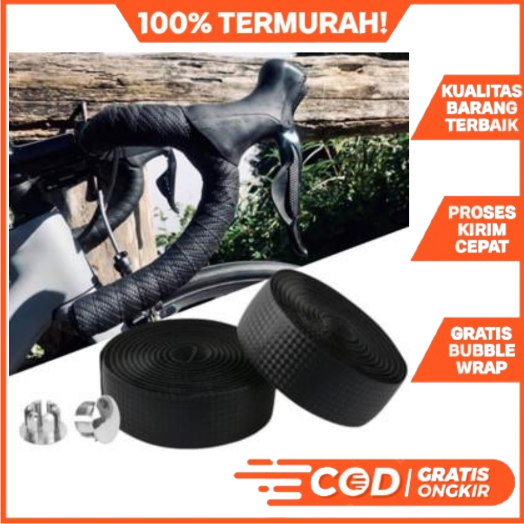 2 Roll Bartape Carbon 3D Dropbar Sepeda Balap Fixie Handlebar Hand Grip Stang Roadbike Fixed Gear Fo