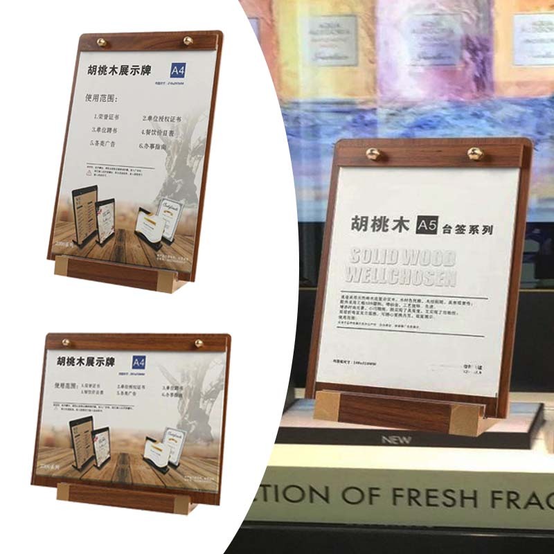 Stand Menu Cafe Menu Kayu Display Standing Menu Kayu Menu Holder A4 Tempat Menu Berdiri Stand Menu M