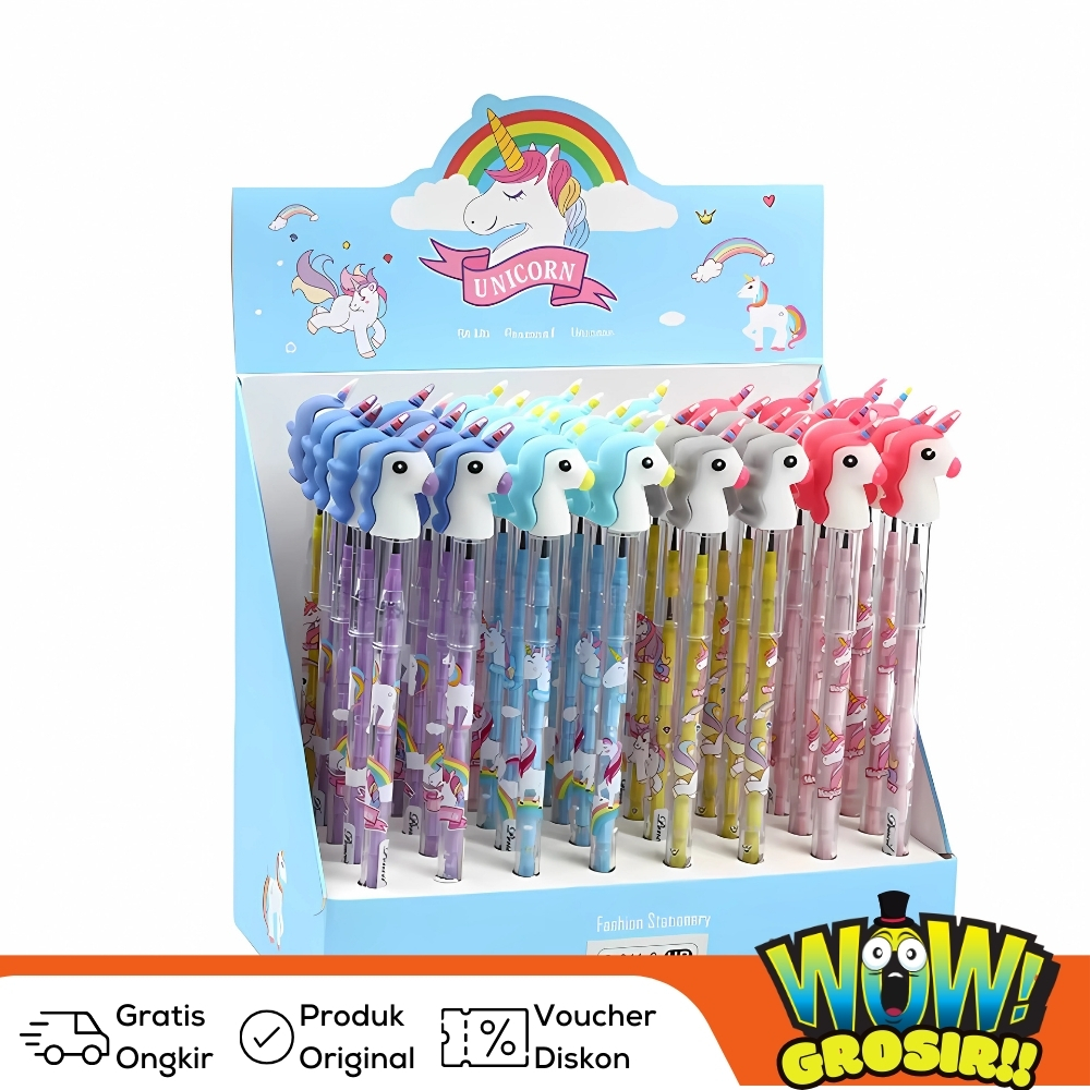 

HJK GROSIR!!! (48pcs) pensil lantu susun/pensil susun karakter/pensil cabut/LANTU 1 BOX BESAR