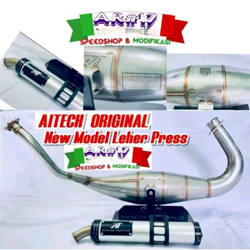 KNALPOT Racing Aitech stainless original New Model Leher Press Cobra & Standar Ninja R SS RR ZX New 