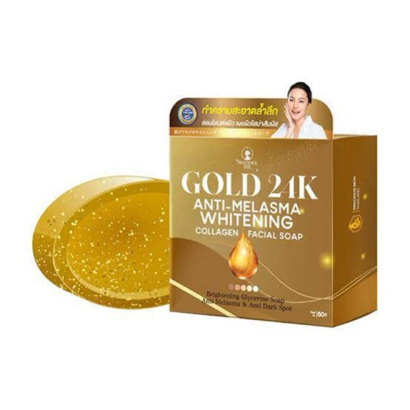 24K gold anti melasma soap sabun cuci muka precious skin thailand