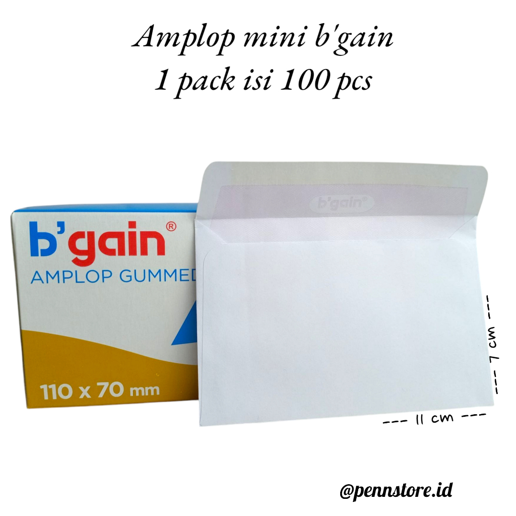 

(Pack = 100 pcs) Amplop Mini B'gain/ Merpati Murah (perekat berupa lem kering)