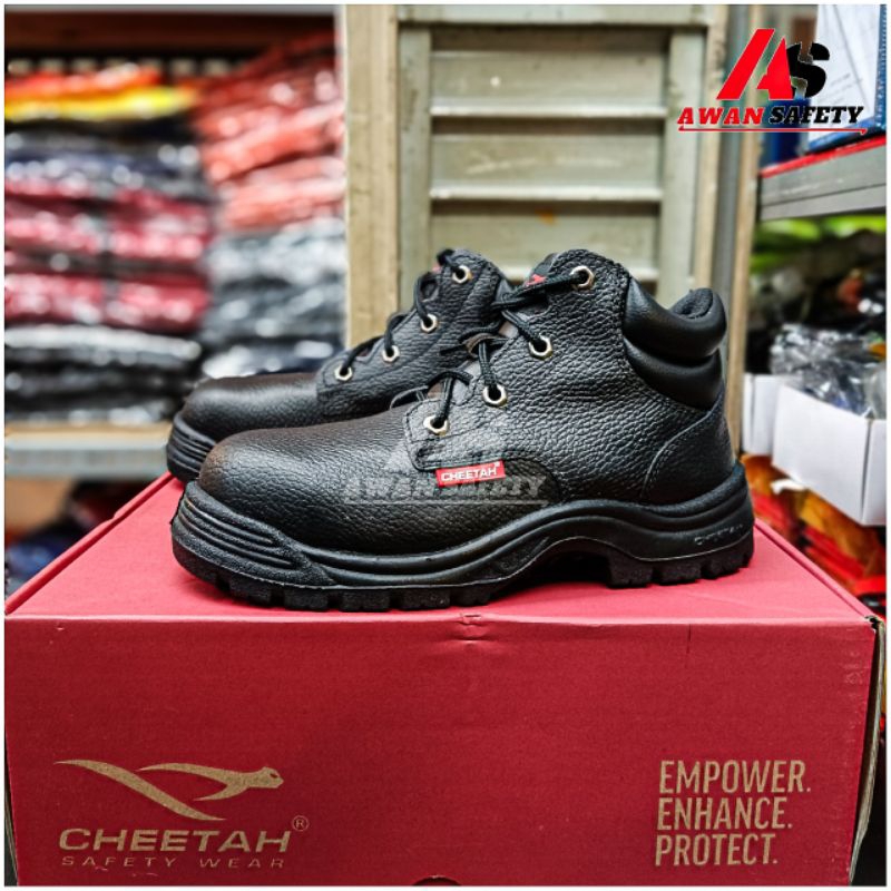Sepatu Safety Cheetah 3180H / Sepatu Kerja Sefty Pria Kulit Asli Original